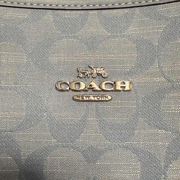 Coach Mollie Tote Bag 25 Signature C Light Blue - Picture 12 of 12
